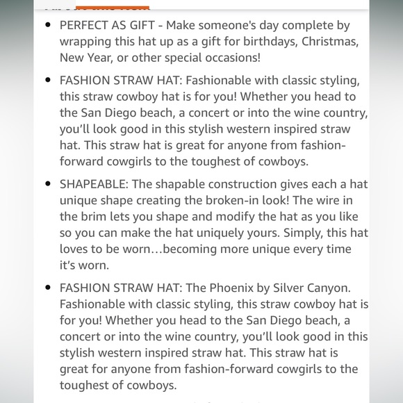 ✨LAST ONE!! Silver Canyon men’s Winslow raffia straw western cowboy sun hat - - Picture 8 of 15